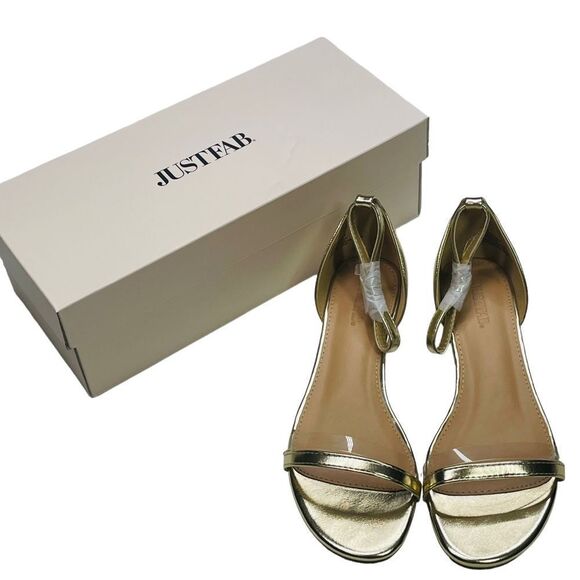 NIB JustFab Gold Gabbi Minimalist Sandals - Size 6.5 - Picture 7 of 16